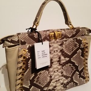 Vittoria Napoli Purse, All Leather, Beige